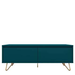 TV Board in Petrol und Goldfarben 120 cm breit