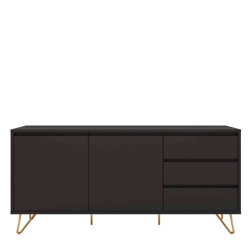 Esszimmersideboard in Anthrazit und Goldfarben 150 cm breit