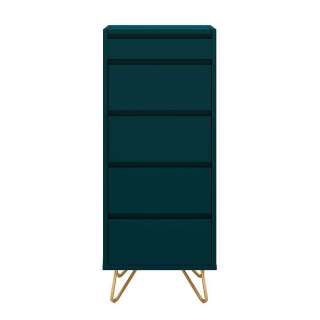 Schminkkonsole in Petrol und Goldfarben 45 cm breit