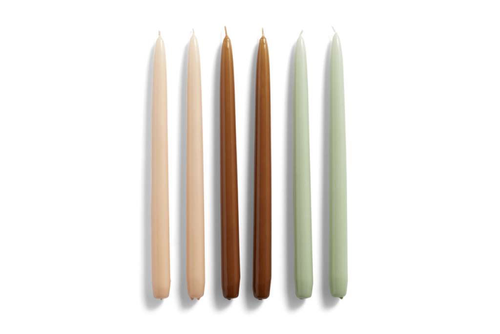 HAY - Kerzen 6er Set - peach, caramel, mint - conic - indoor