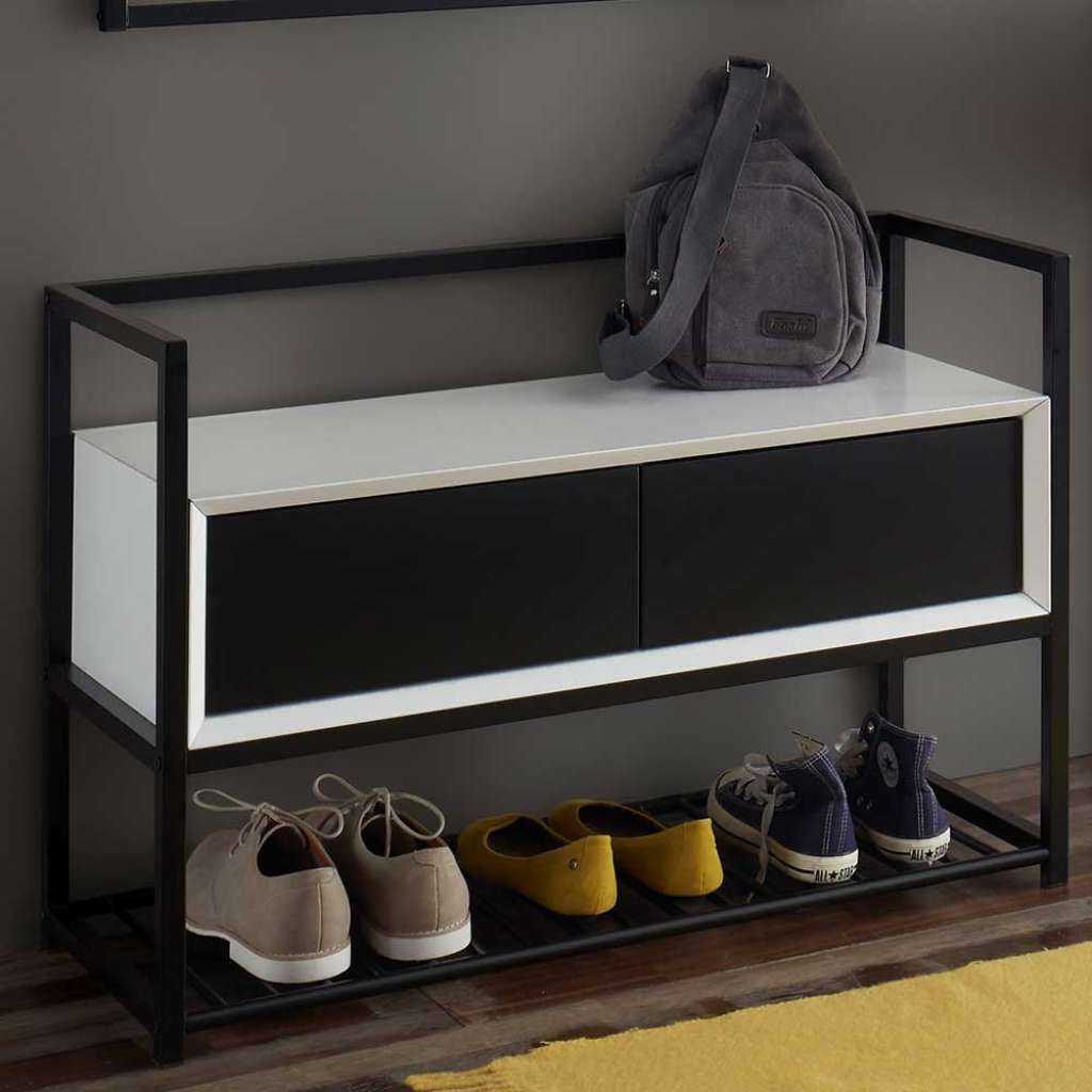 Schuhbank in Schwarz und Weiß modern