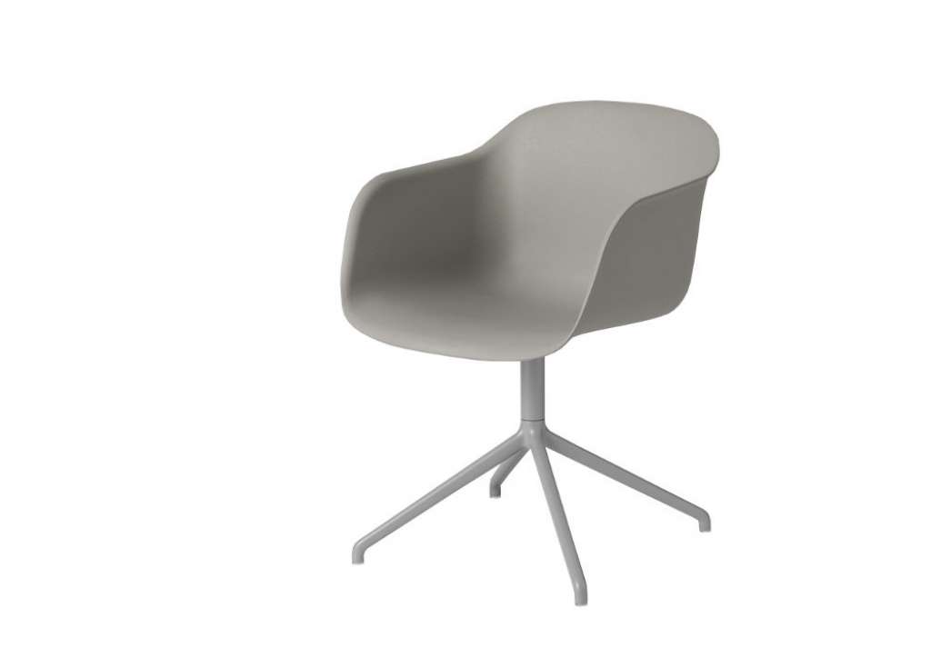 Muuto - Fiber Chair - Swivel Base - grau - indoor