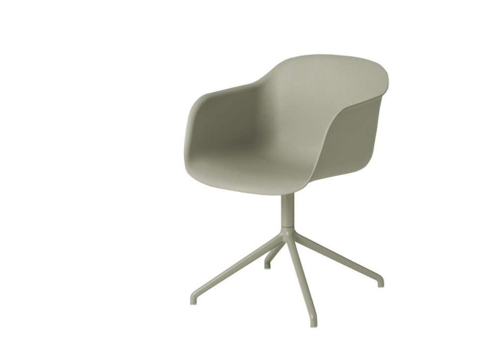 Muuto - Fiber Chair - Swivel Base - dusty green - indoor