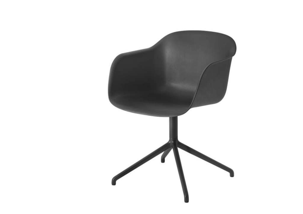 Muuto - Fiber Chair - Swivel Base - schwarz - indoor