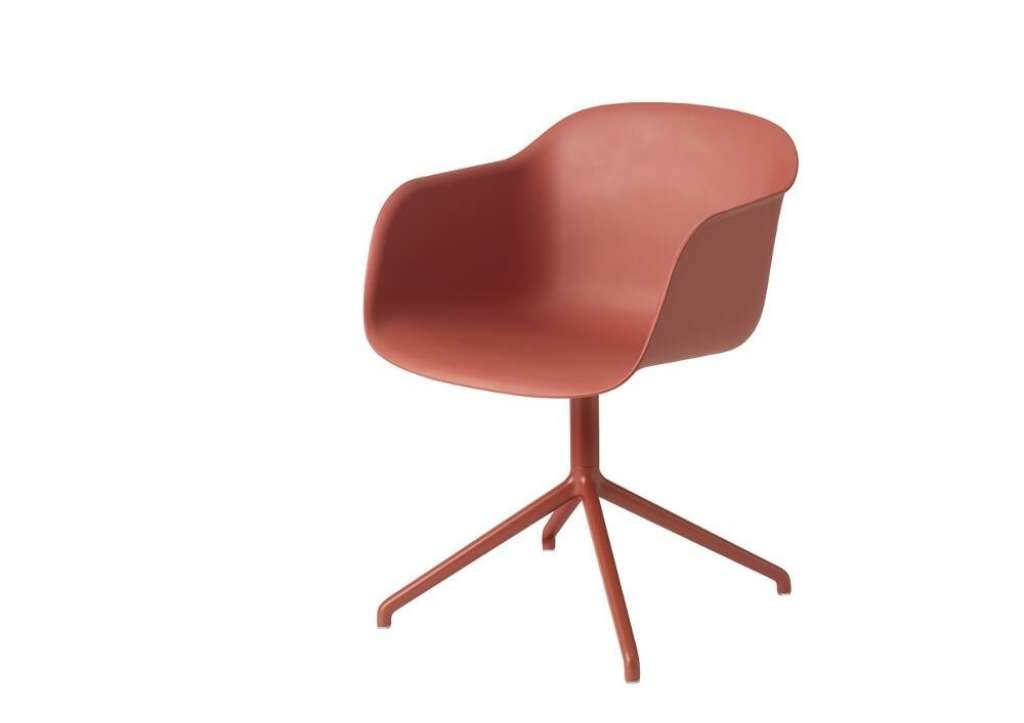 Muuto - Fiber Chair - Swivel Base - rostrot - indoor