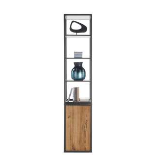 Standregal in Anthrazit und Wildeiche furniert 40 cm breit