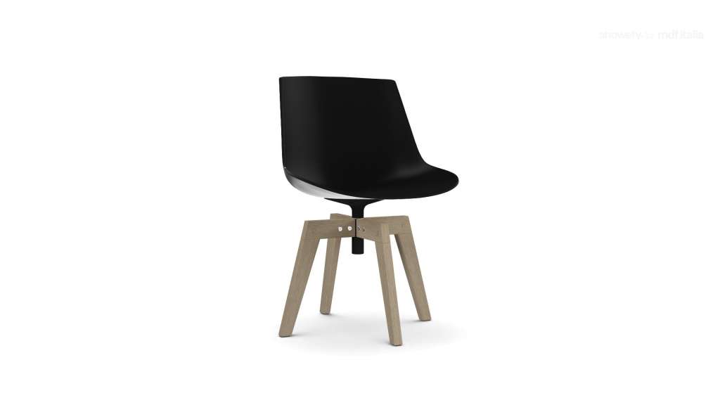 MDF Italia - Flow Drehstuhl Iroko - schwarz - indoor