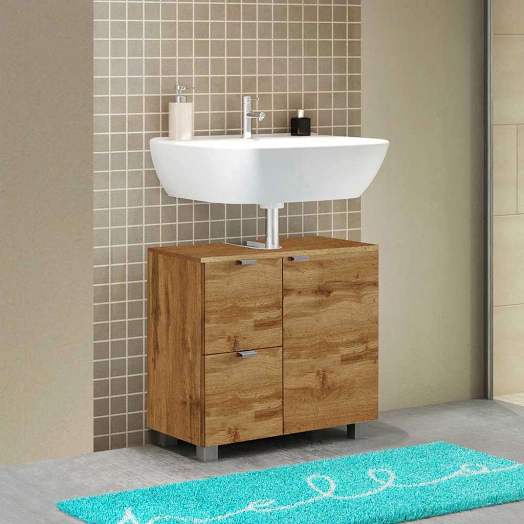 Waschbeckenunterschrank in Wildeichefarben 70 cm breit