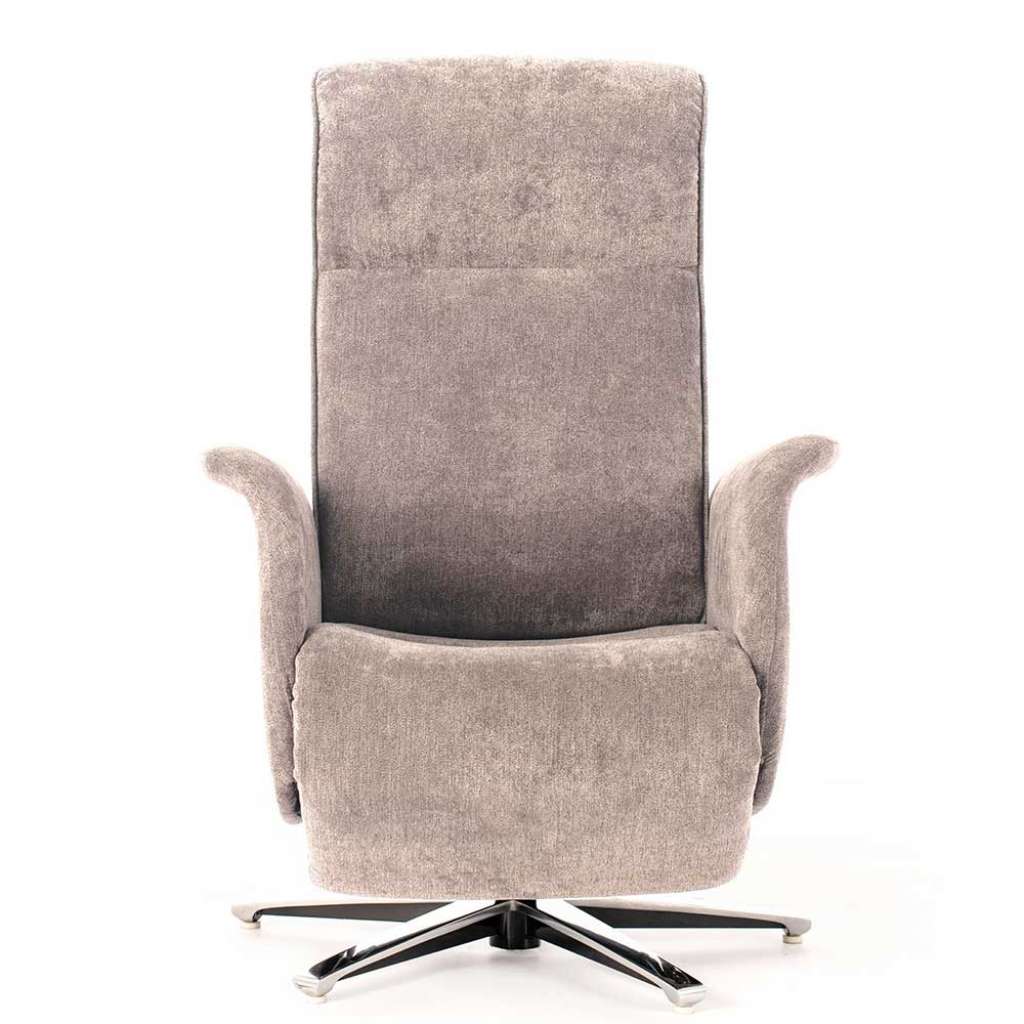 Drehbarer Sessel in Beige Webstoff Relaxfunktion