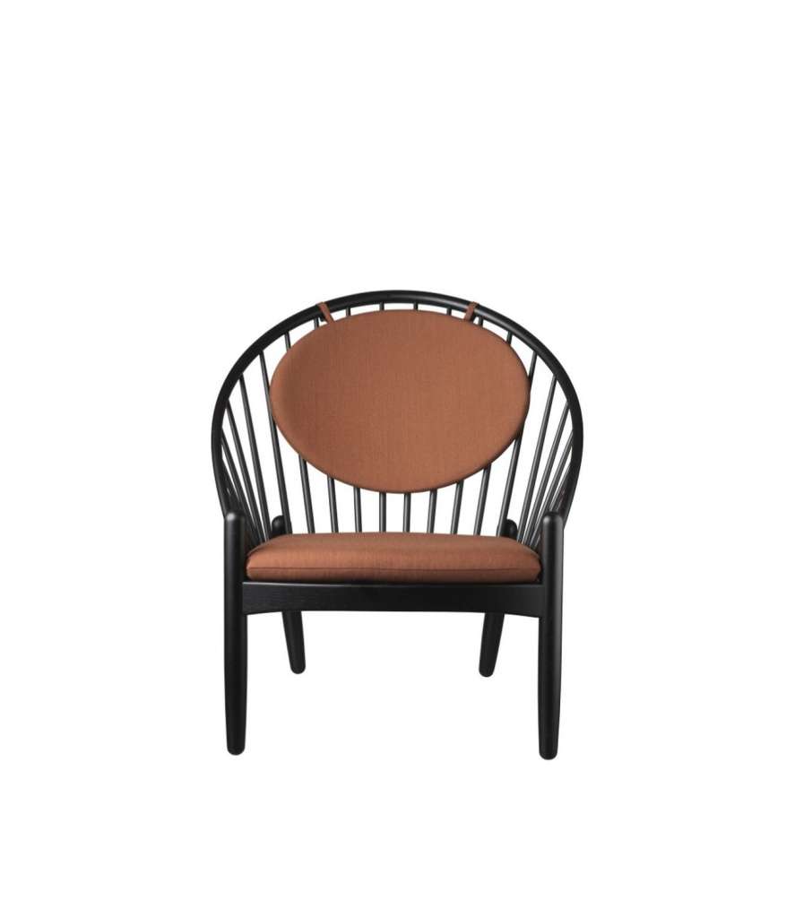 FDB Møbler - J166 Jørna Armlehnstuhl - schwarze Eiche - burned orange - indoor