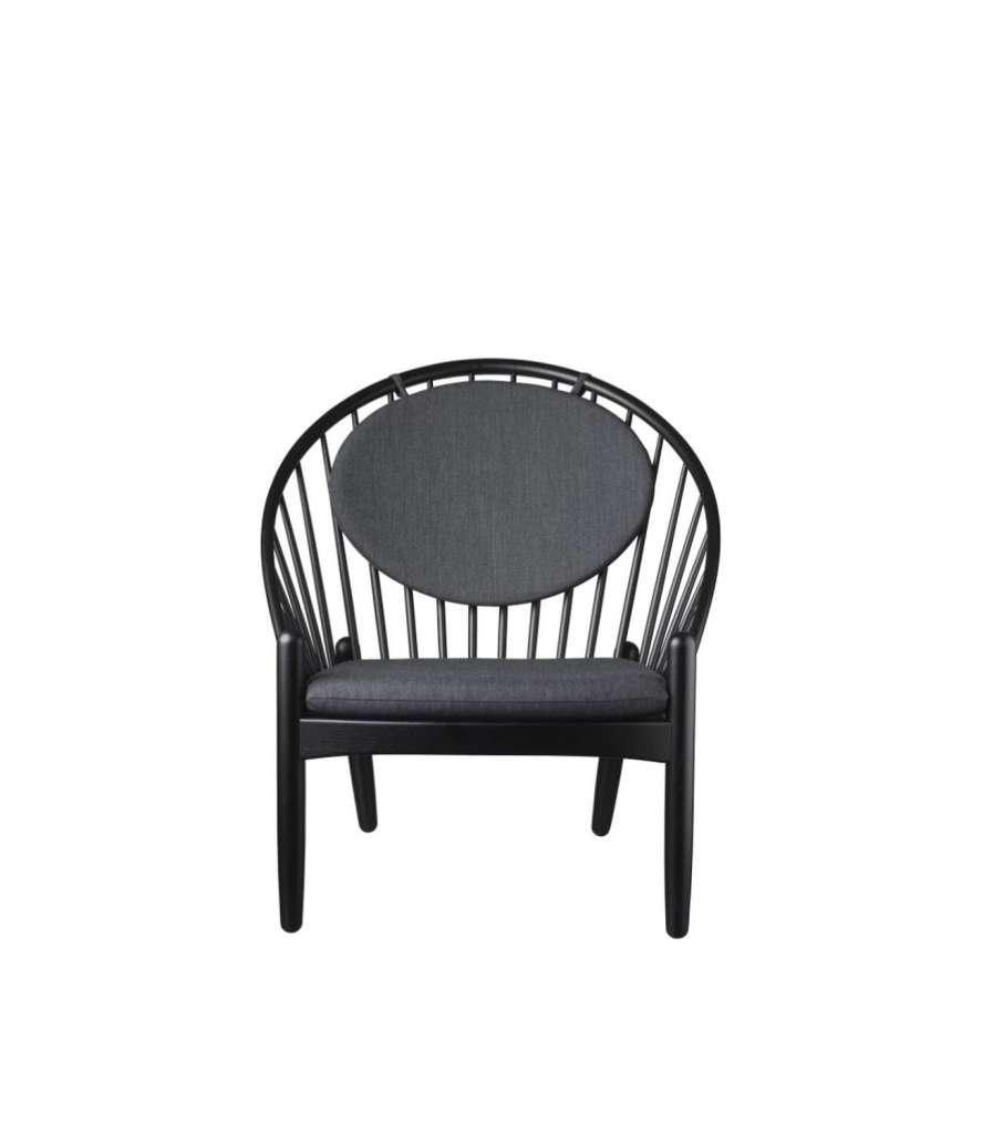 FDB Møbler - J166 Jørna Armlehnstuhl - schwarze Eiche - dark grey - indoor