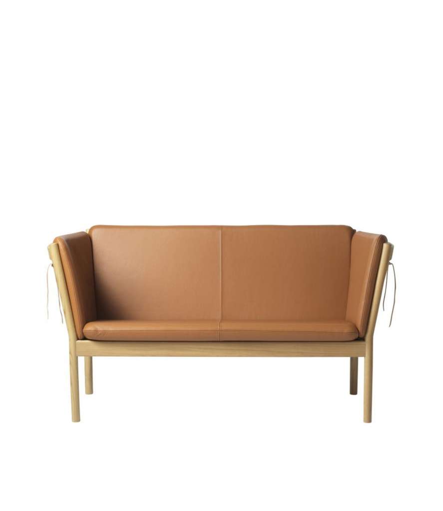 FDB Møbler - J148 Sofa - 2 Sitzer - Eiche natur - cognac - indoor