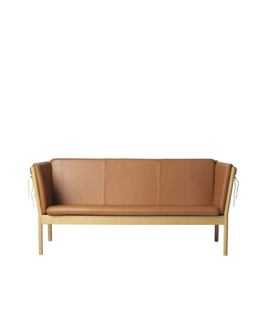 FDB Møbler - J149 Sofa - 3 Sitzer - Eiche natur - cognac - indoor