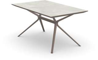 Fast - Moai Rectangular Beistelltisch mit Steinplatte - Tischplatte Stoneware Snow - outdoor