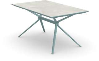 Fast - Moai Rectangular Beistelltisch mit Steinplatte - Tischplatte Stoneware Snow - outdoor