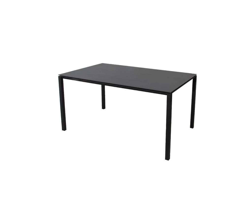 Cane-line Outdoor - Pure Tisch - 150 x 90 cm - Gestell: lavagrau - Tischplatte: Nero Black - lavagrau - indoor