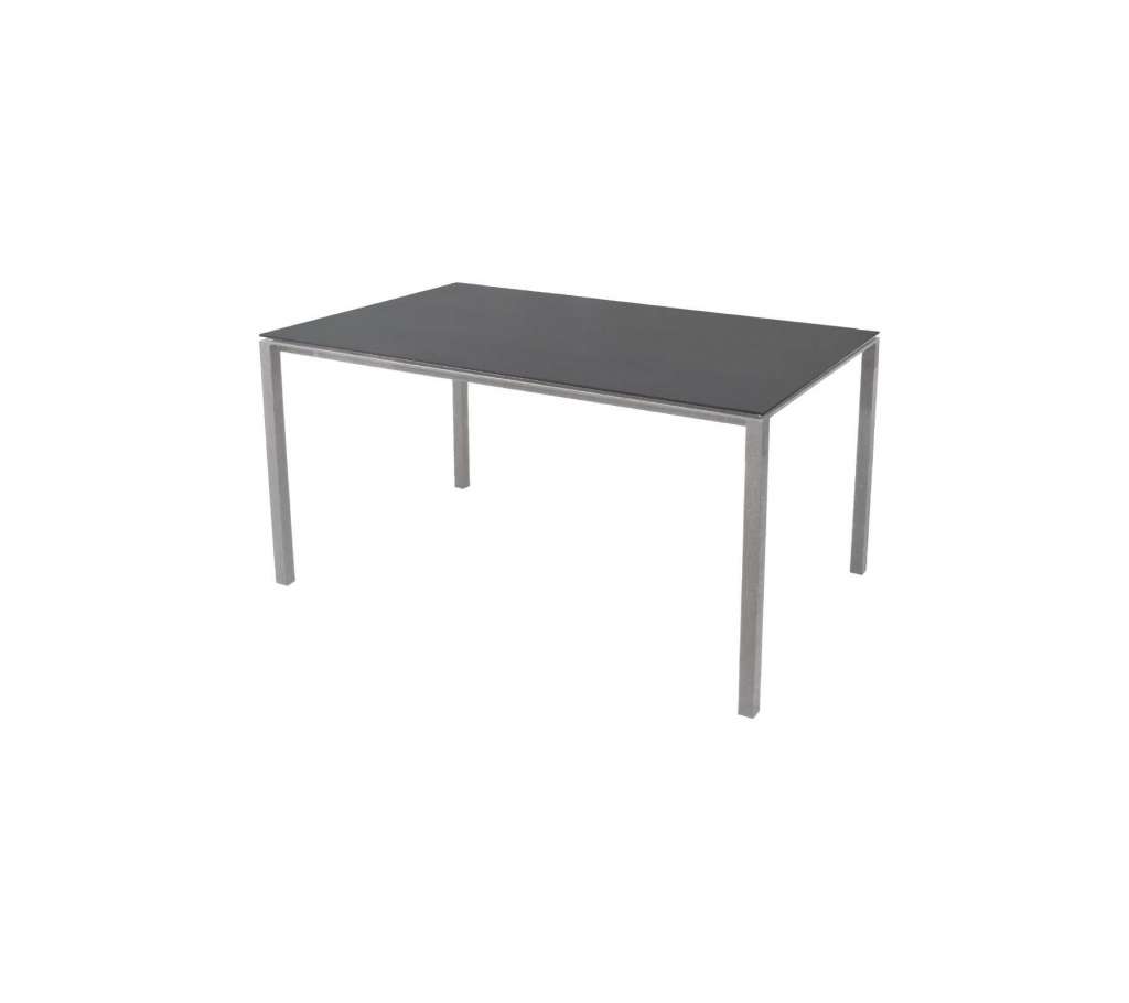 Cane-line Outdoor - Pure Tisch - 150 x 90 cm - Gestell: hellgrau - Tischplatte: Nero Black - hellgrau - indoor