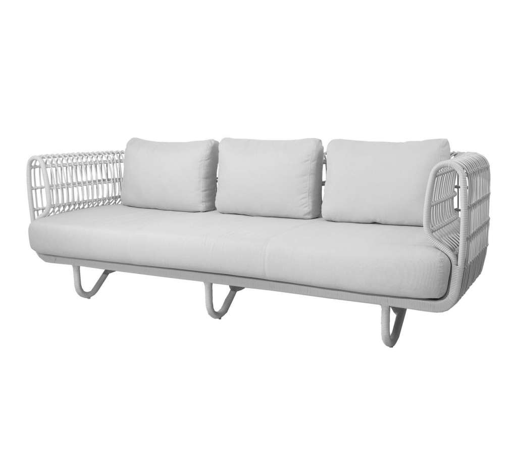 Cane-line Outdoor - Nest 3-Sitzer Sofa inkl. Kissensatz - Weiß - indoor