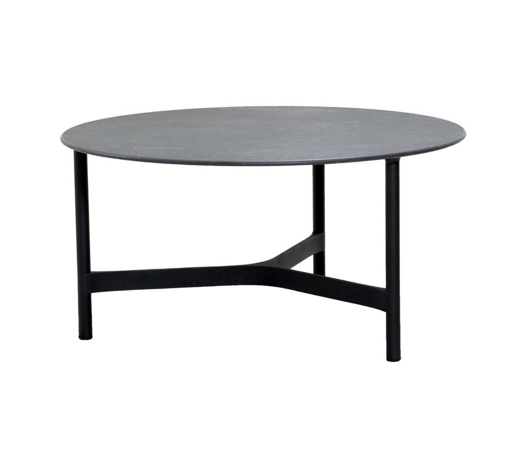 Cane-line Outdoor - Twist Couchtisch - groß - Gestell: lavagrau - Tischplatte: Fossil Black - Fossil Black - indoor