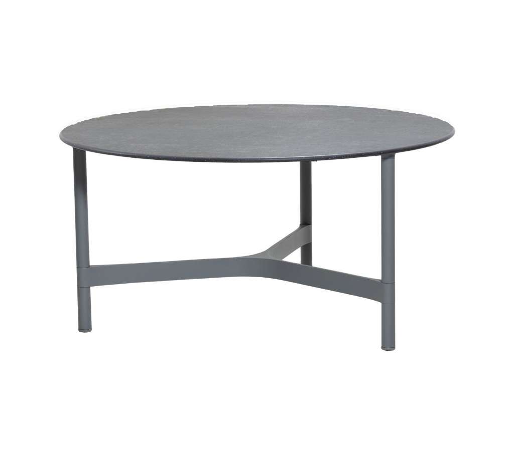 Cane-line Outdoor - Twist Couchtisch - groß - Gestell: hellgrau - Tischplatte: Fossil Black - Fossil Black - indoor