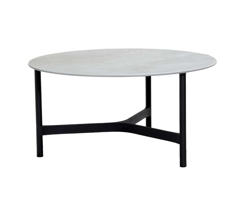 Cane-line Outdoor - Twist Couchtisch - groß - Gestell: lavagrau - Tischplatte: Fossil grau - Fossil grau - indoor