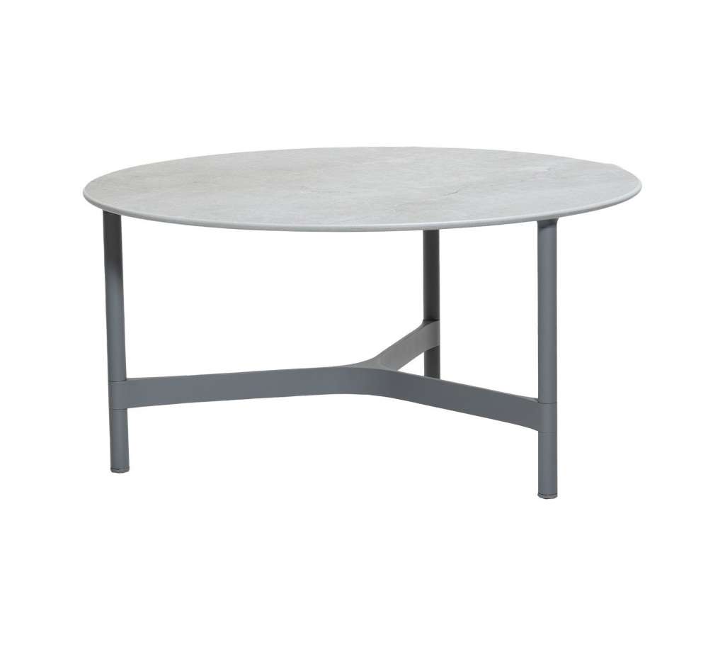 Cane-line Outdoor - Twist Couchtisch - groß - Gestell: hellgrau - Tischplatte: Fossil grau - Fossil grau - indoor