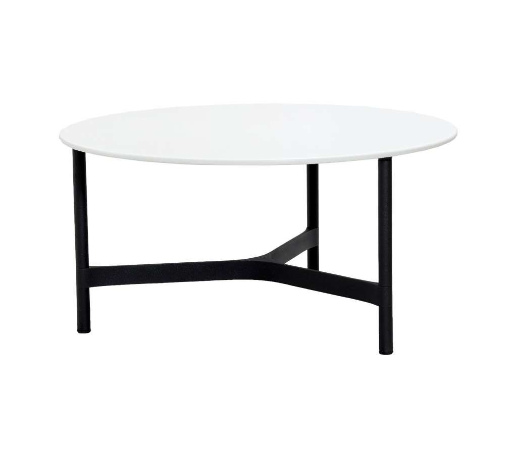 Cane-line Outdoor - Twist Couchtisch - groß - Gestell: lavagrau - Tischplatte: weiß - weiß - indoor