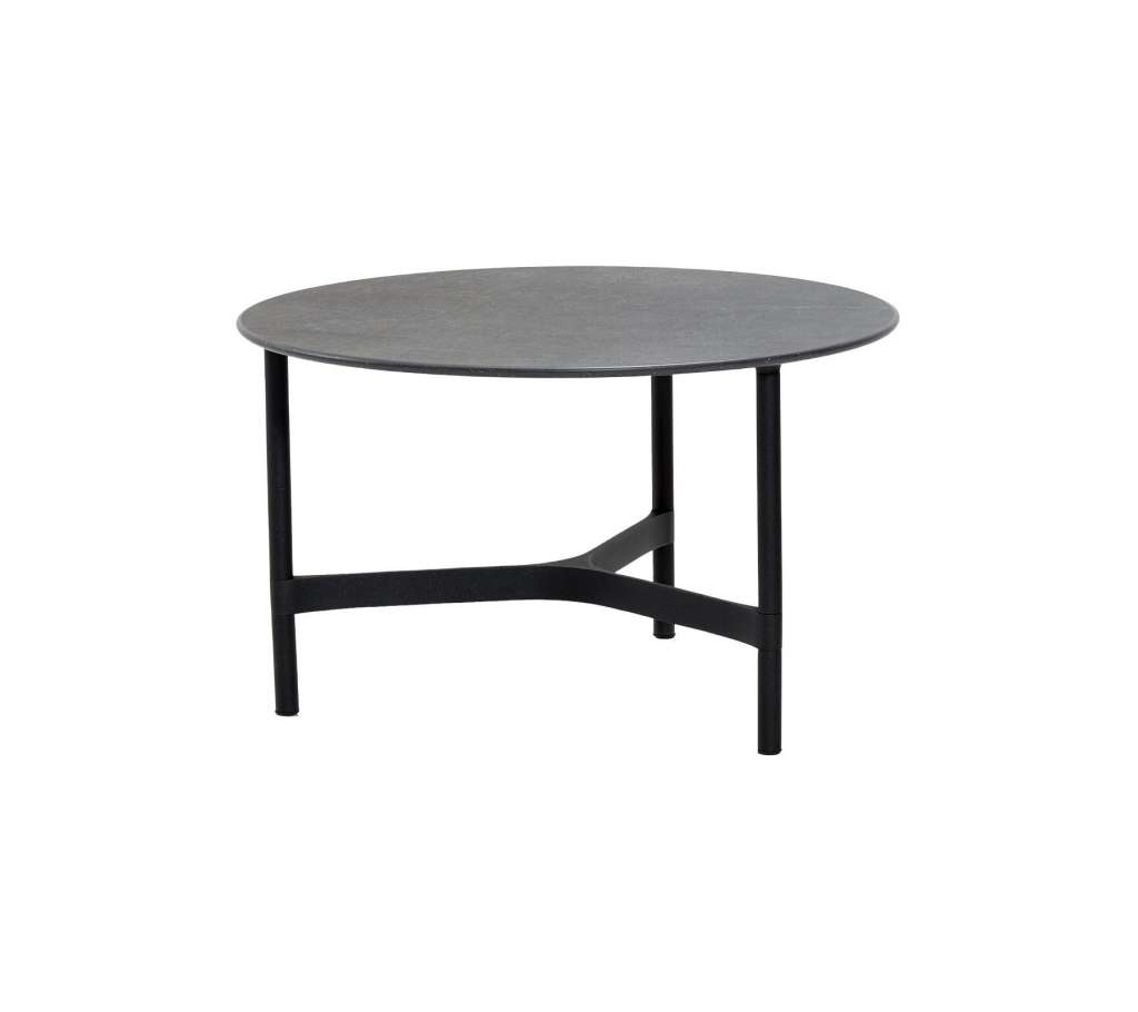 Cane-line Outdoor - Twist Couchtisch - medium - Gestell: lavagrau - Tischplatte: Fossil Black - Fossil Black - indoor
