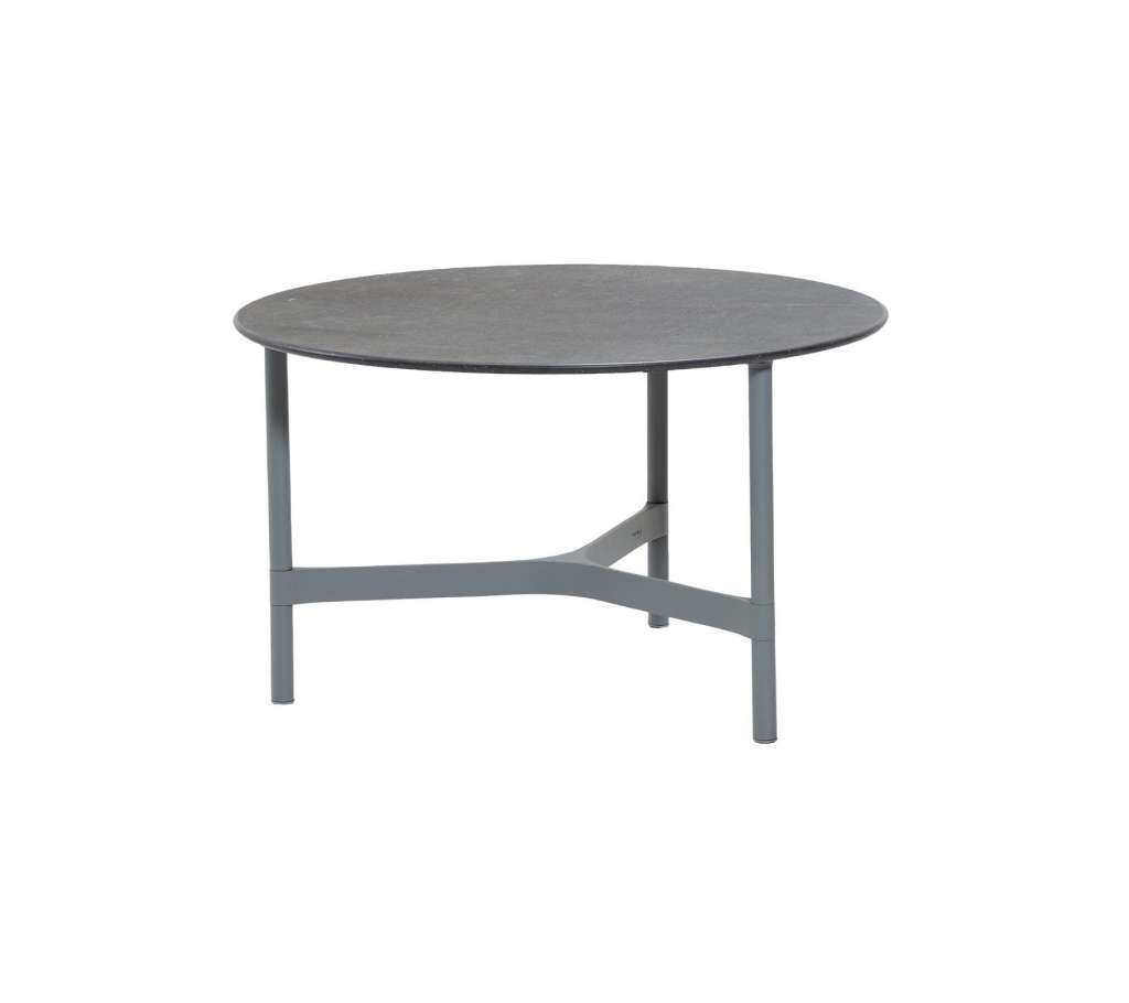 Cane-line Outdoor - Twist Couchtisch - medium - Gestell: hellgrau - Tischplatte: Fossil Black - Fossil Black - indoor