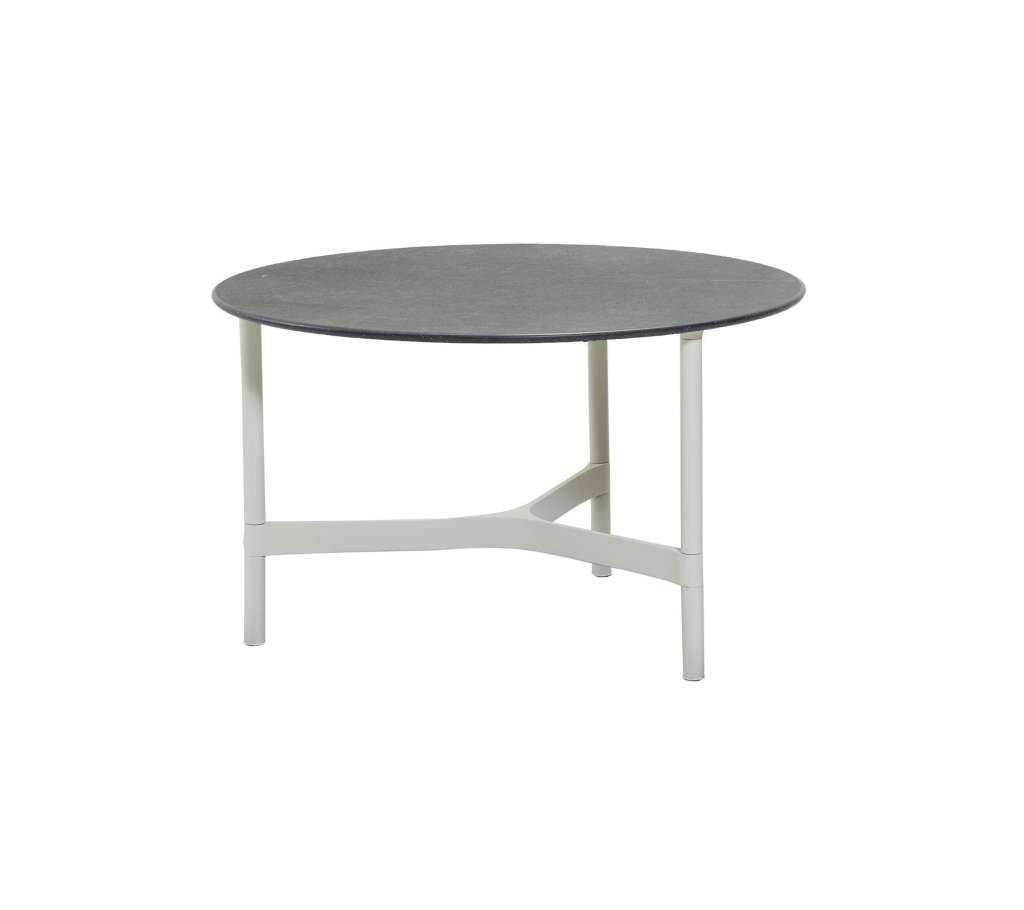 Cane-line Outdoor - Twist Couchtisch - medium - Gestell: weiß - Tischplatte: Fossil Black - Fossil Black - indoor