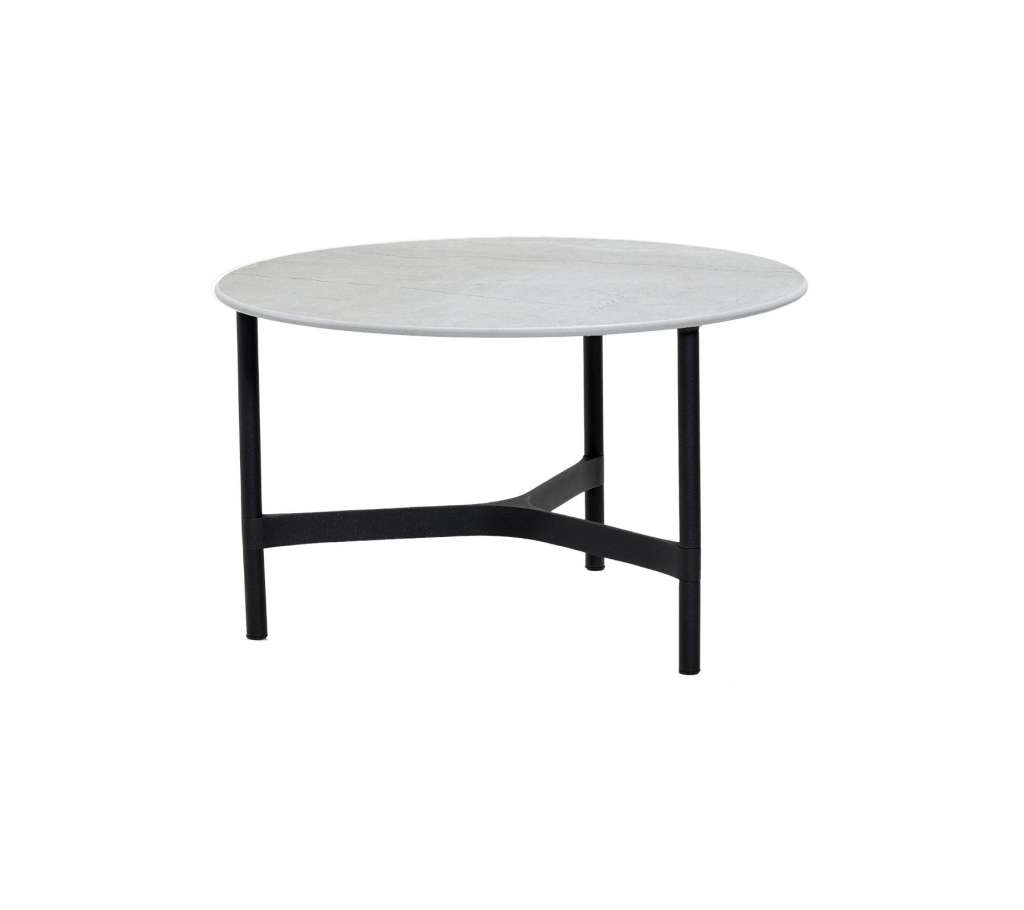 Cane-line Outdoor - Twist Couchtisch - medium - Gestell: lavagrau - Tischplatte: Fossil grau - Fossil grau - indoor