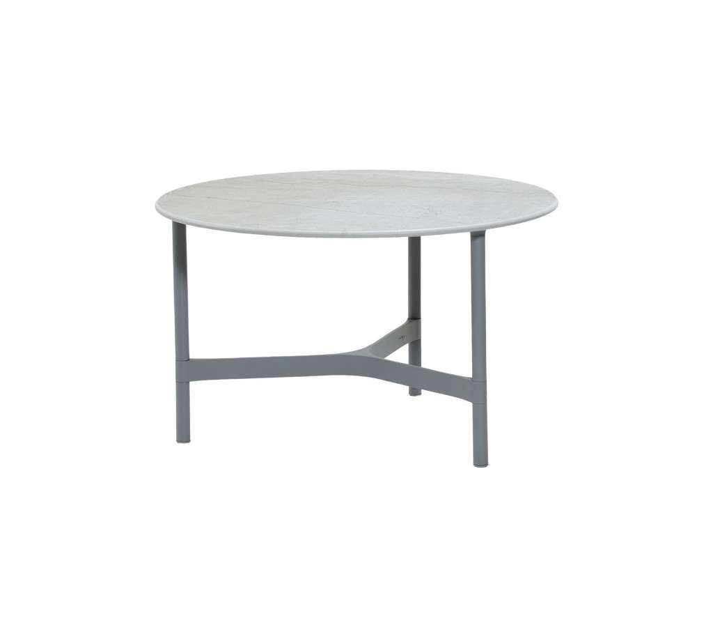 Cane-line Outdoor - Twist Couchtisch - medium - Gestell: hellgrau - Tischplatte: Fossil grau - Fossil grau - indoor
