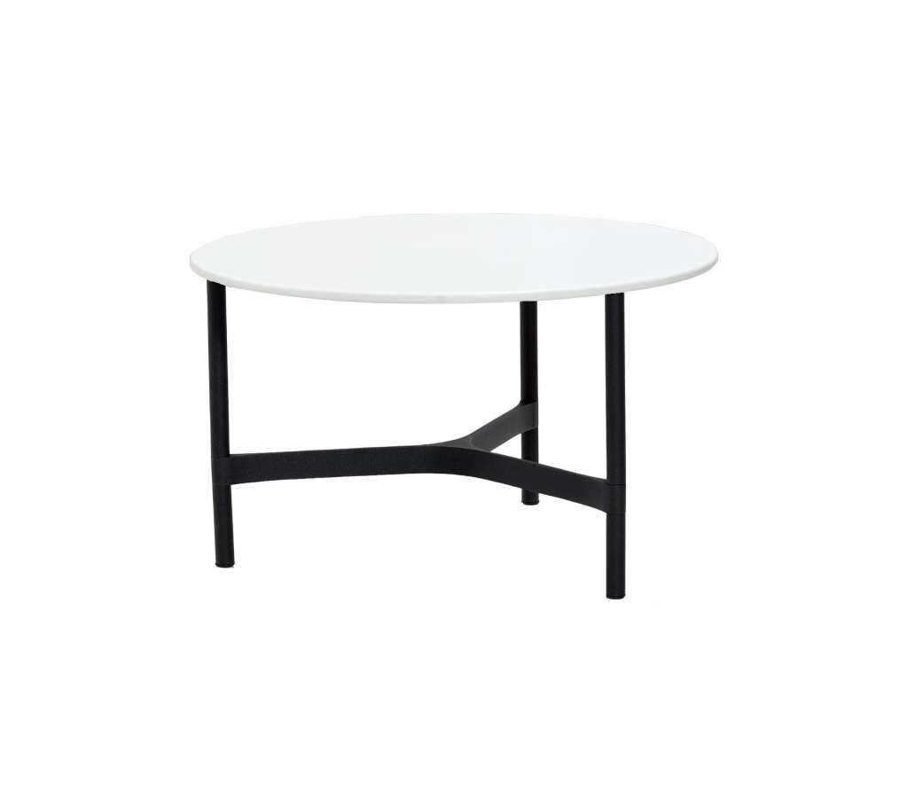 Cane-line Outdoor - Twist Couchtisch - medium - Gestell: lavagrau - Tischplatte: weiß - weiß - indoor