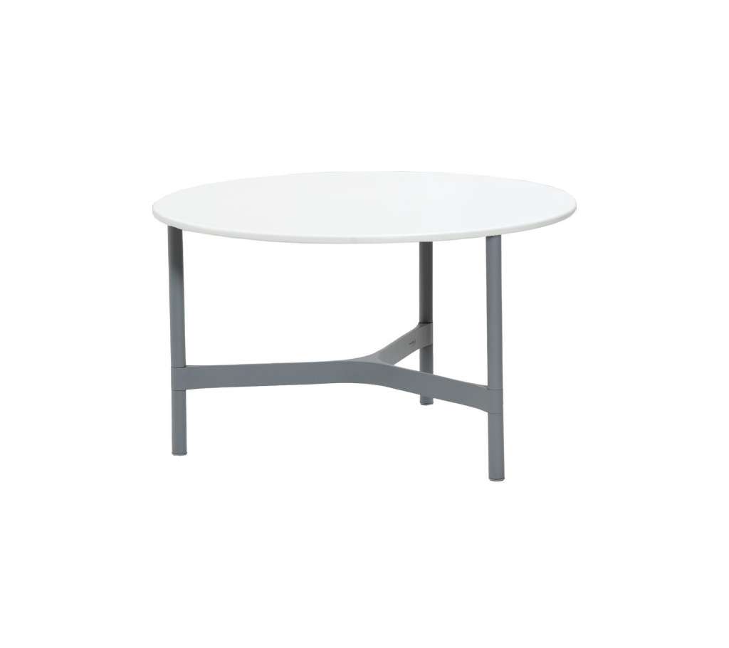 Cane-line Outdoor - Twist Couchtisch - medium - Gestell: hellgrau - Tischplatte: weiß - weiß - indoor