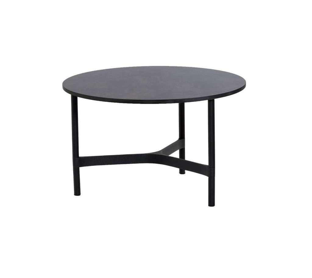 Cane-line Outdoor - Twist Couchtisch - medium - Gestell: lavagrau - Tischplatte: dunkelgrau - dunkelgrau - indoor