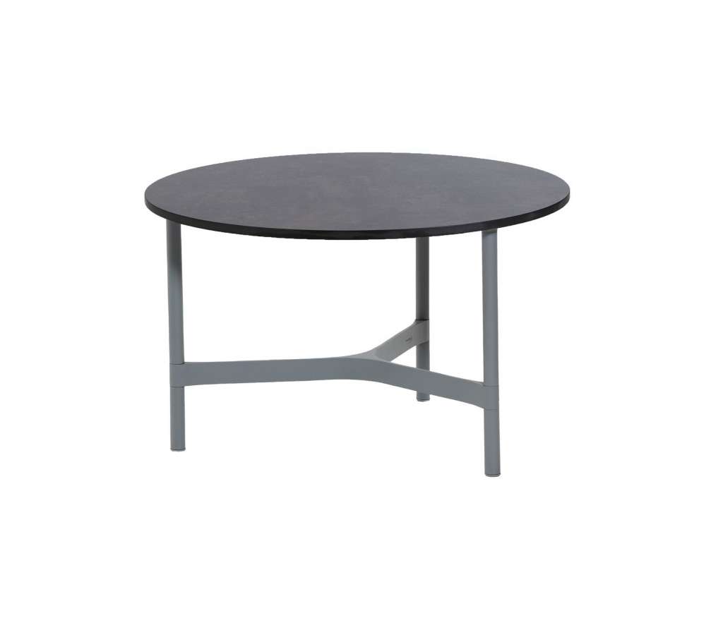 Cane-line Outdoor - Twist Couchtisch - medium - Gestell: hellgrau - Tischplatte: dunkelgrau - dunkelgrau - indoor