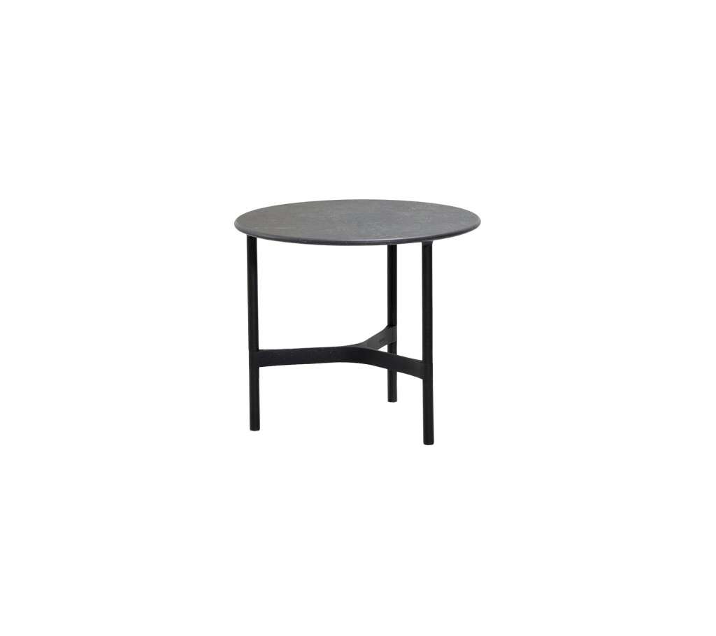 Cane-line Outdoor - Twist Couchtisch - klein - Gestell: lavagrau - Tischplatte: Fossil Black - Fossil Black - indoor
