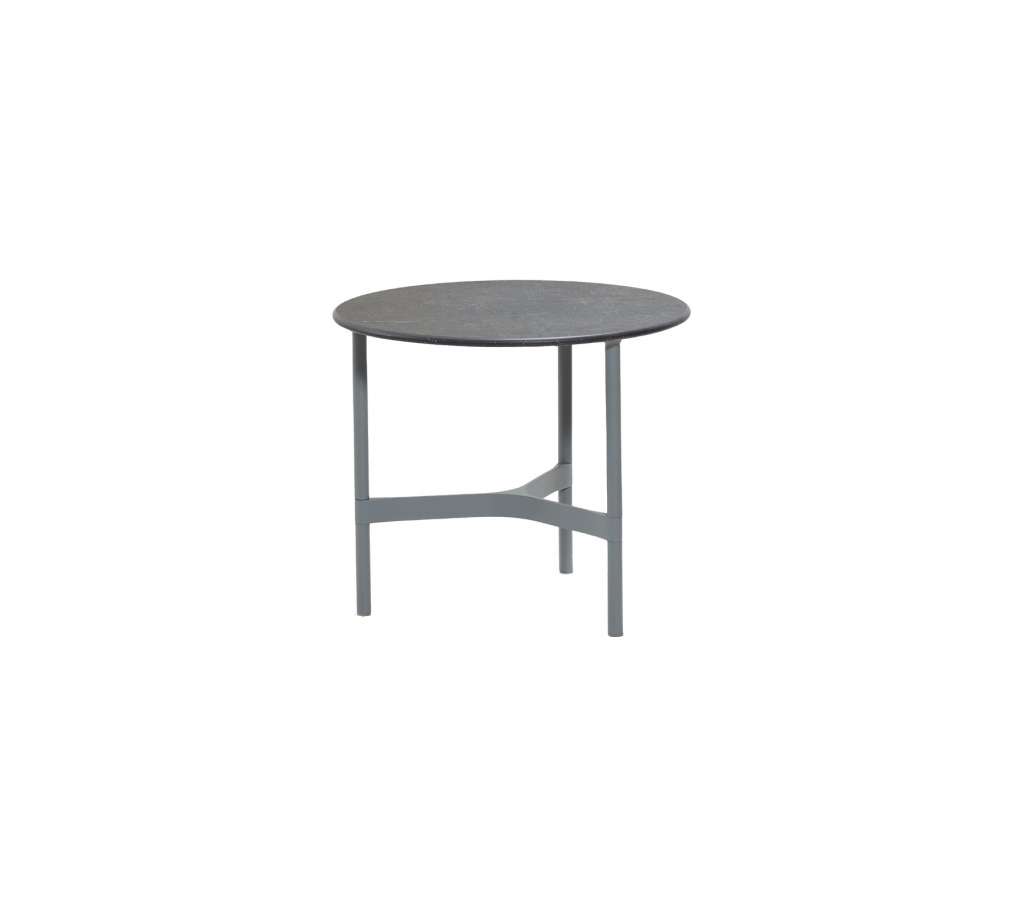 Cane-line Outdoor - Twist Couchtisch - klein - Gestell: hellgrau - Tischplatte: Fossil Black - Fossil Black - indoor