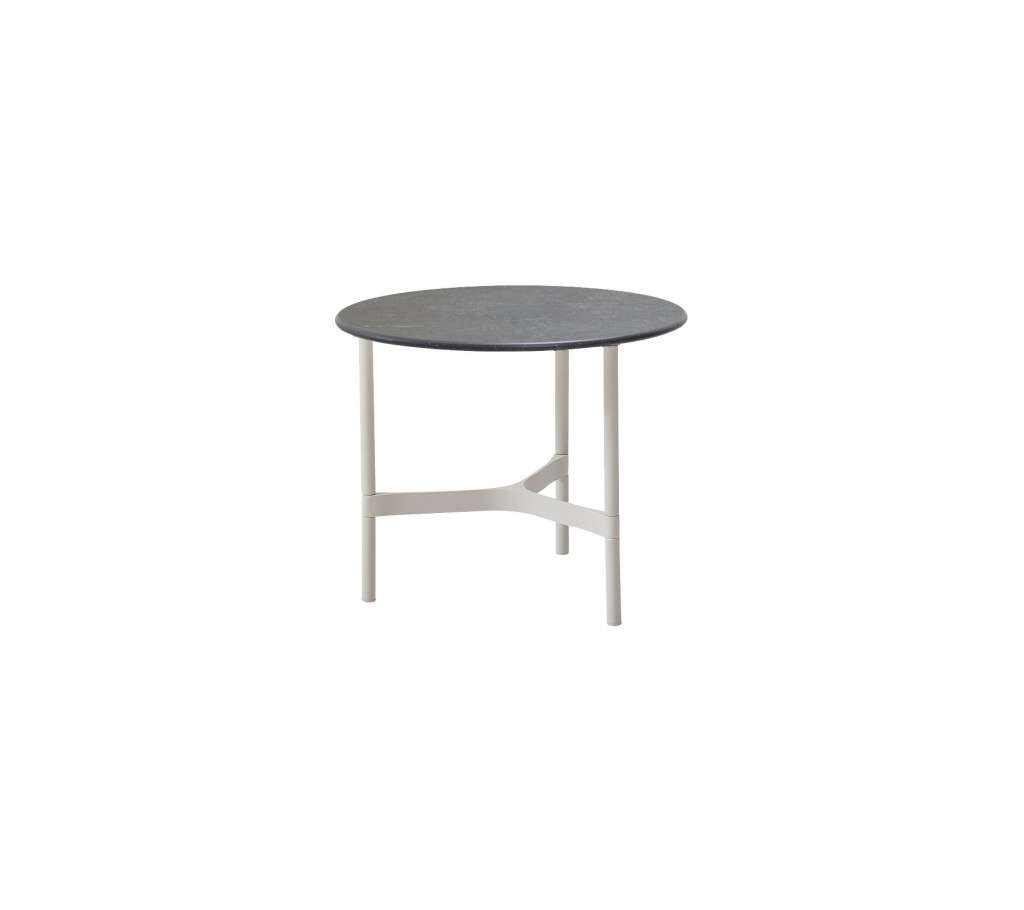 Cane-line Outdoor - Twist Couchtisch - klein - Gestell: weiß - Tischplatte: Fossil Black - Fossil Black - indoor