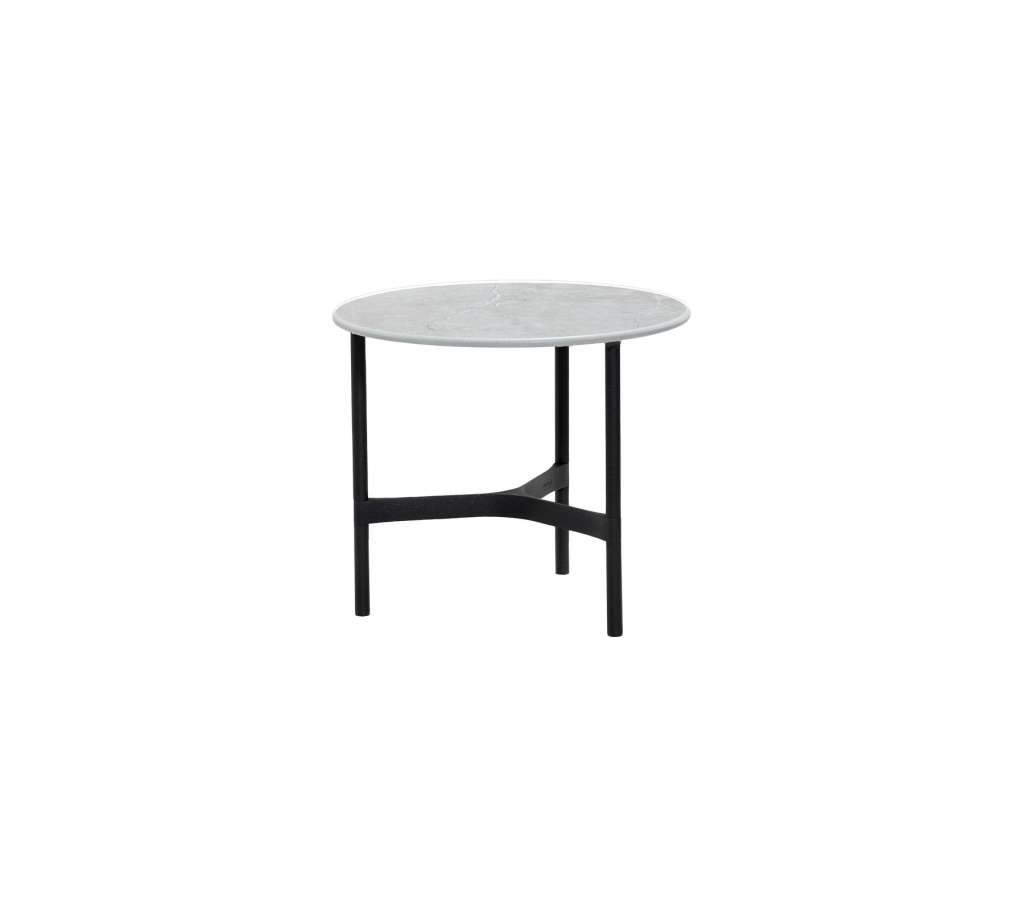 Cane-line Outdoor - Twist Couchtisch - klein - Gestell: lavagrau - Tischplatte: Fossil grau - Fossil grau - indoor