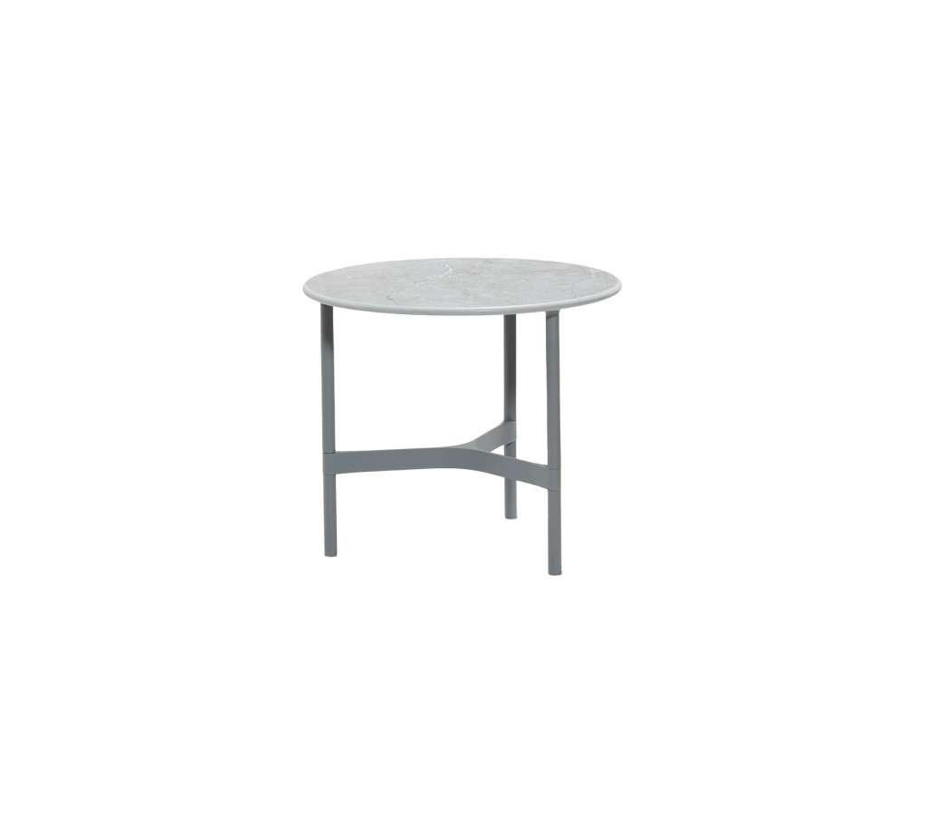 Cane-line Outdoor - Twist Couchtisch - klein - Gestell: hellgrau - Tischplatte: Fossil grau - Fossil grau - indoor