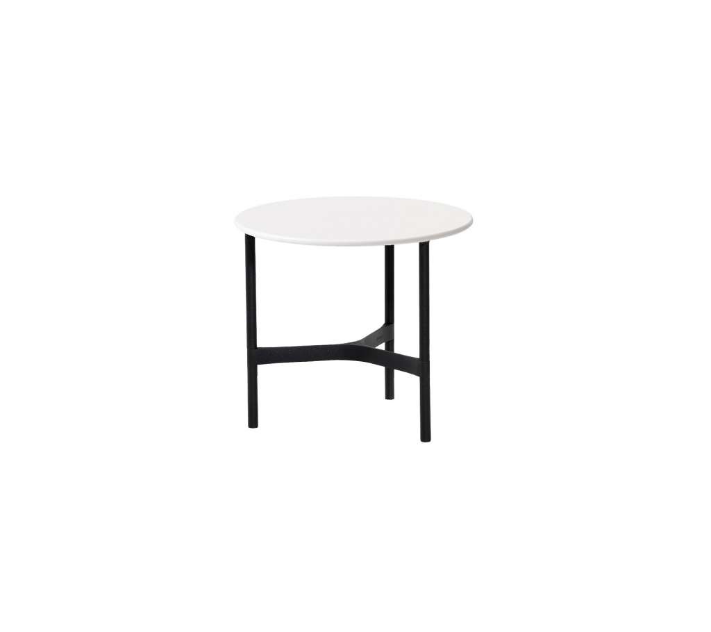 Cane-line Outdoor - Twist Couchtisch - klein - Gestell: lavagrau - Tischplatte: weiß - weiß - indoor