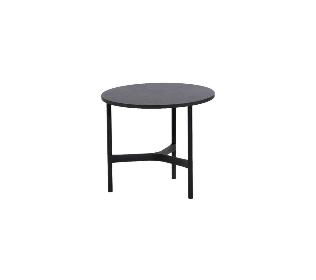 Cane-line Outdoor - Twist Couchtisch - klein - Gestell: lavagrau - Tischplatte: dunkelgrau - dunkelgrau - indoor