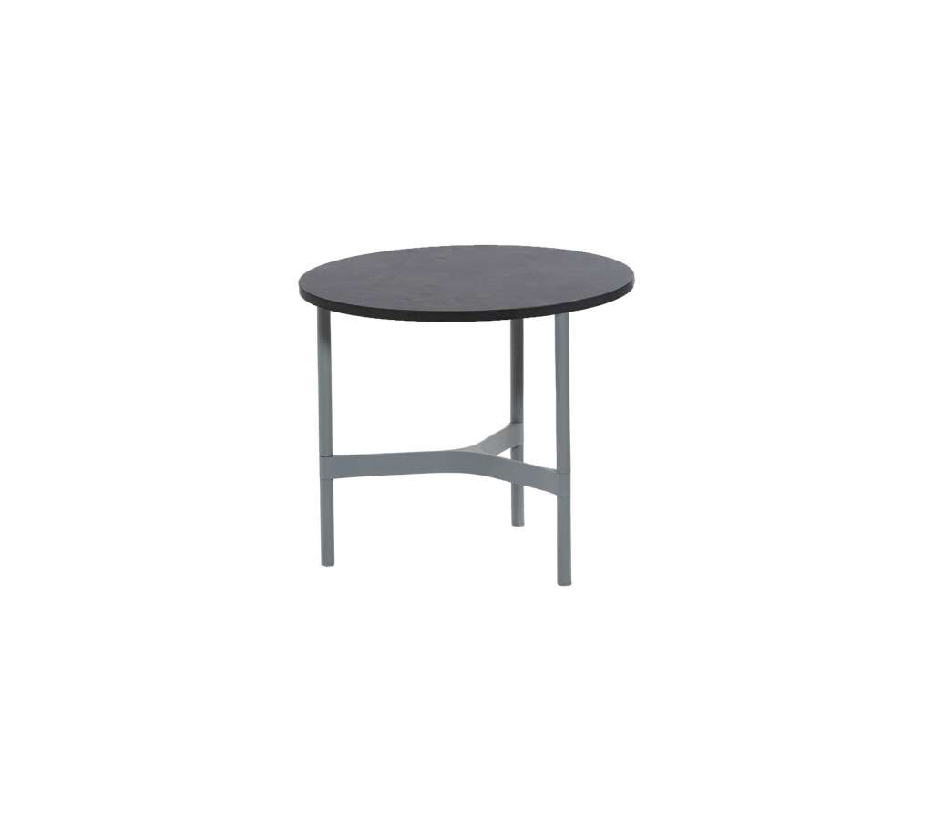 Cane-line Outdoor - Twist Couchtisch - klein - Gestell: hellgrau - Tischplatte: dunkelgrau - dunkelgrau - indoor