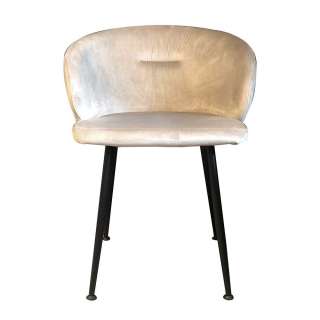 Essstühle in Beige Samt Retro Design (2er Set)