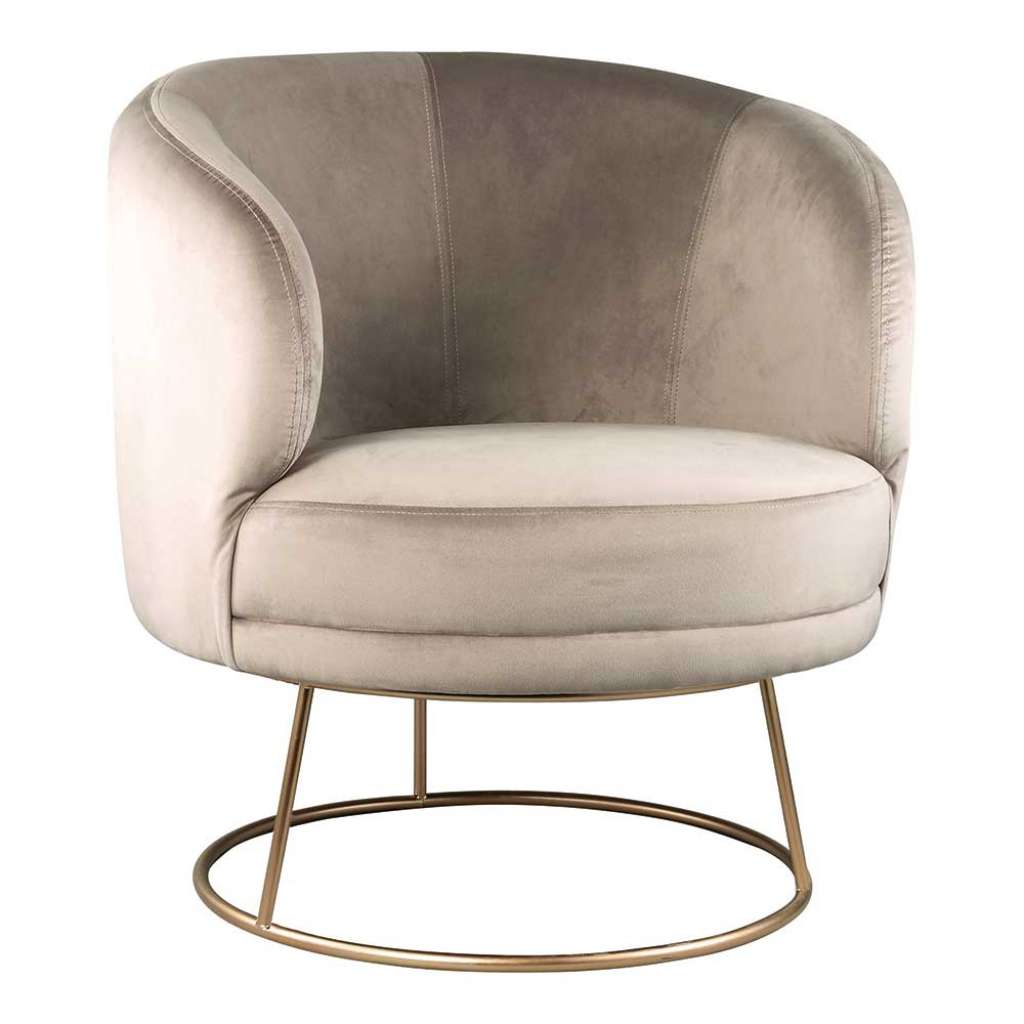 Armlehnensessel in Beige Samt Retrostil