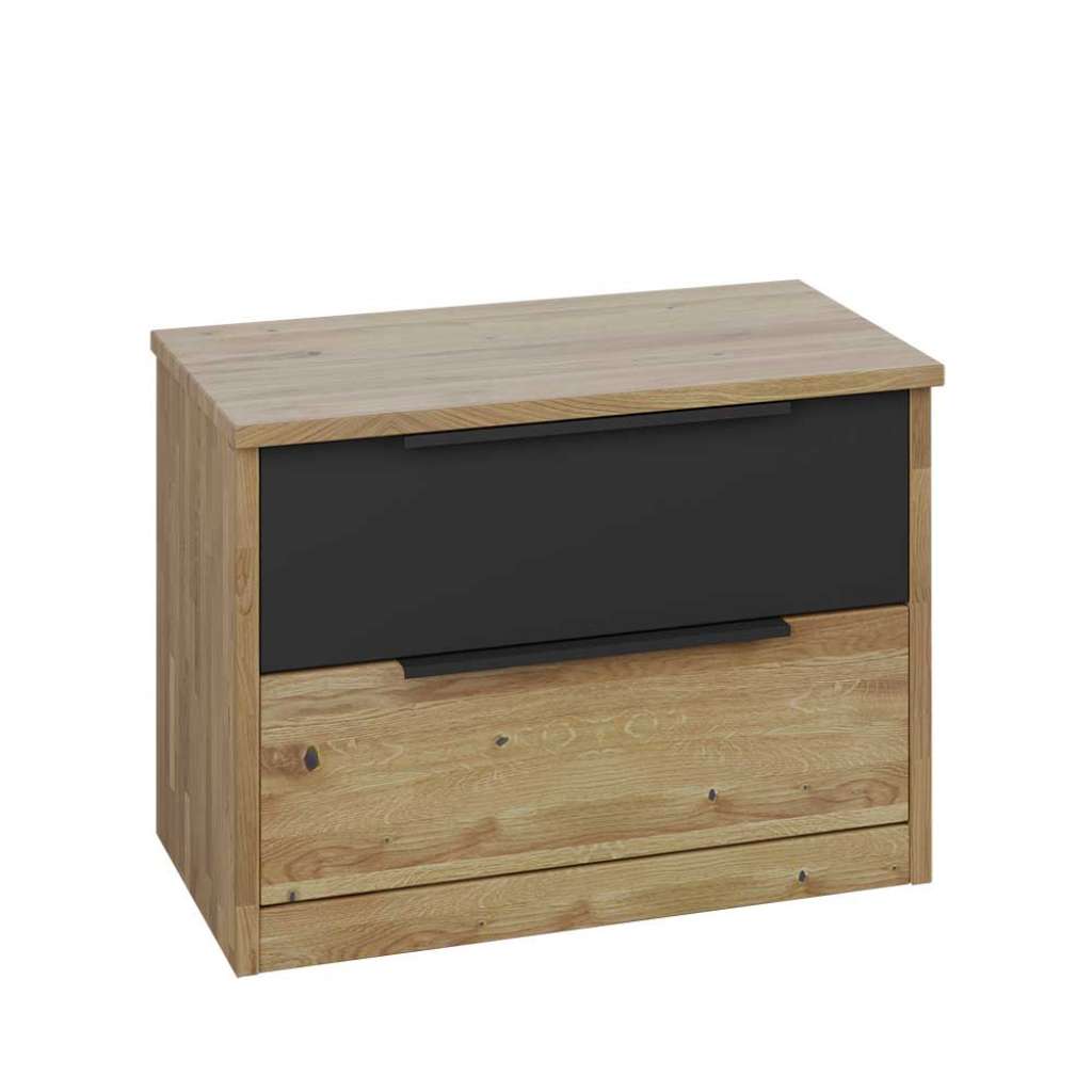 Nachtkonsole in Anthrazit und Eiche Bianco massiv modern
