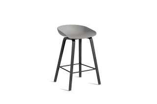 HAY - About a Stool AAS 32 - grau - 75 cm - black waterbased laque - Fußbank schwarz - indoor