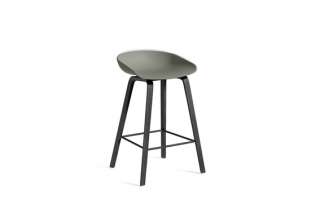 HAY - About a Stool AAS 32 - dusty green - 75 cm - black waterbased laque - Fußbank Edelstahl - indoor