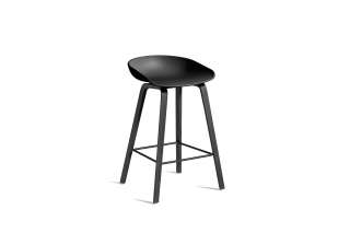 HAY - About a Stool AAS 32 - schwarz - 85 cm - black waterbased laque - Fußbank Edelstahl - indoor